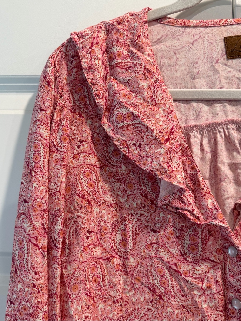 Vintage Lovlei Ranch California Pink Paisley Button-Down Western Blouse - Picture 2 of 8